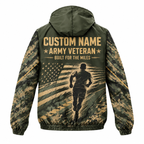 Custom Name Army Camo Miles Veteran Running Windbreaker Jacket