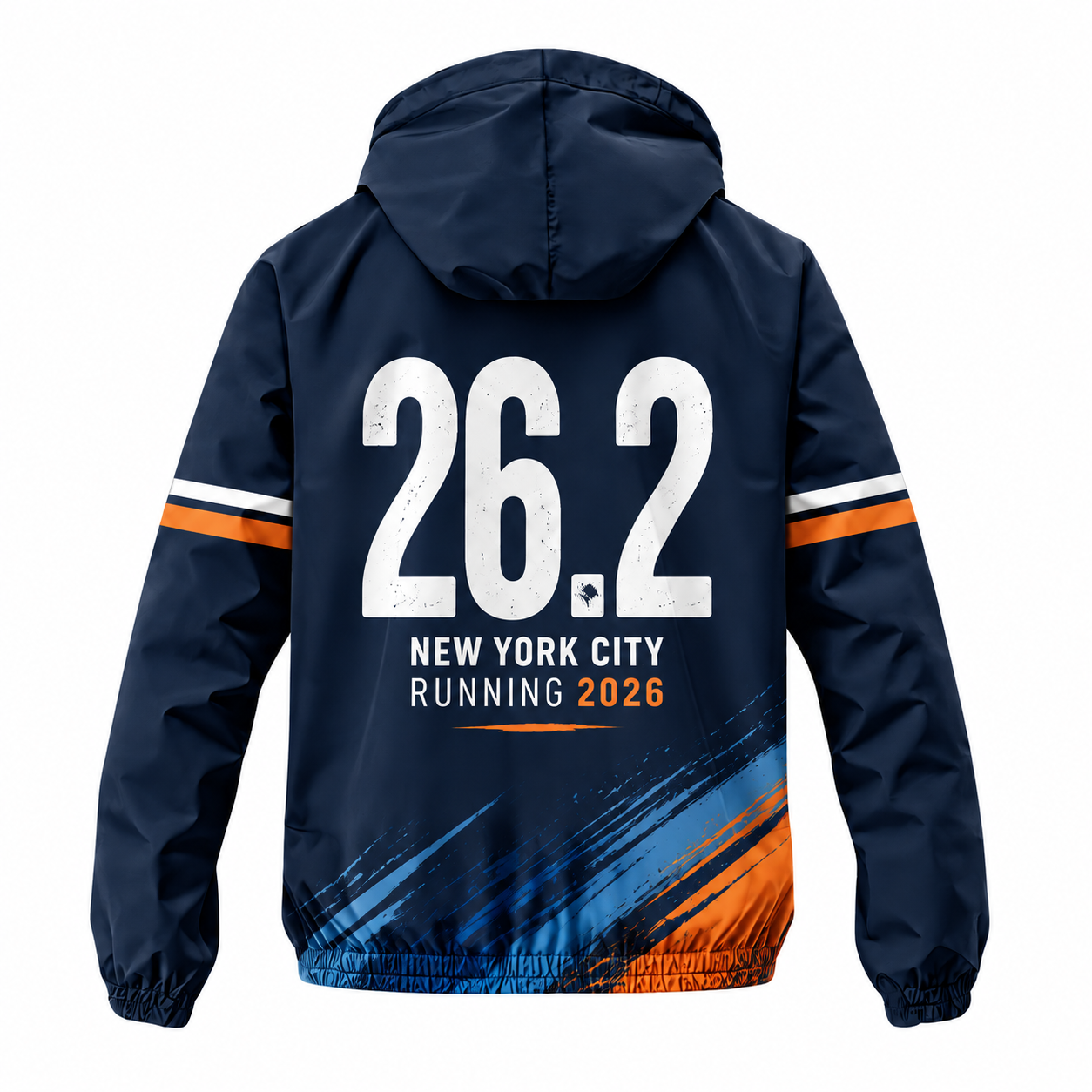 Custom Name NYC 26.2 Bold Type Running Windbreaker Jacket