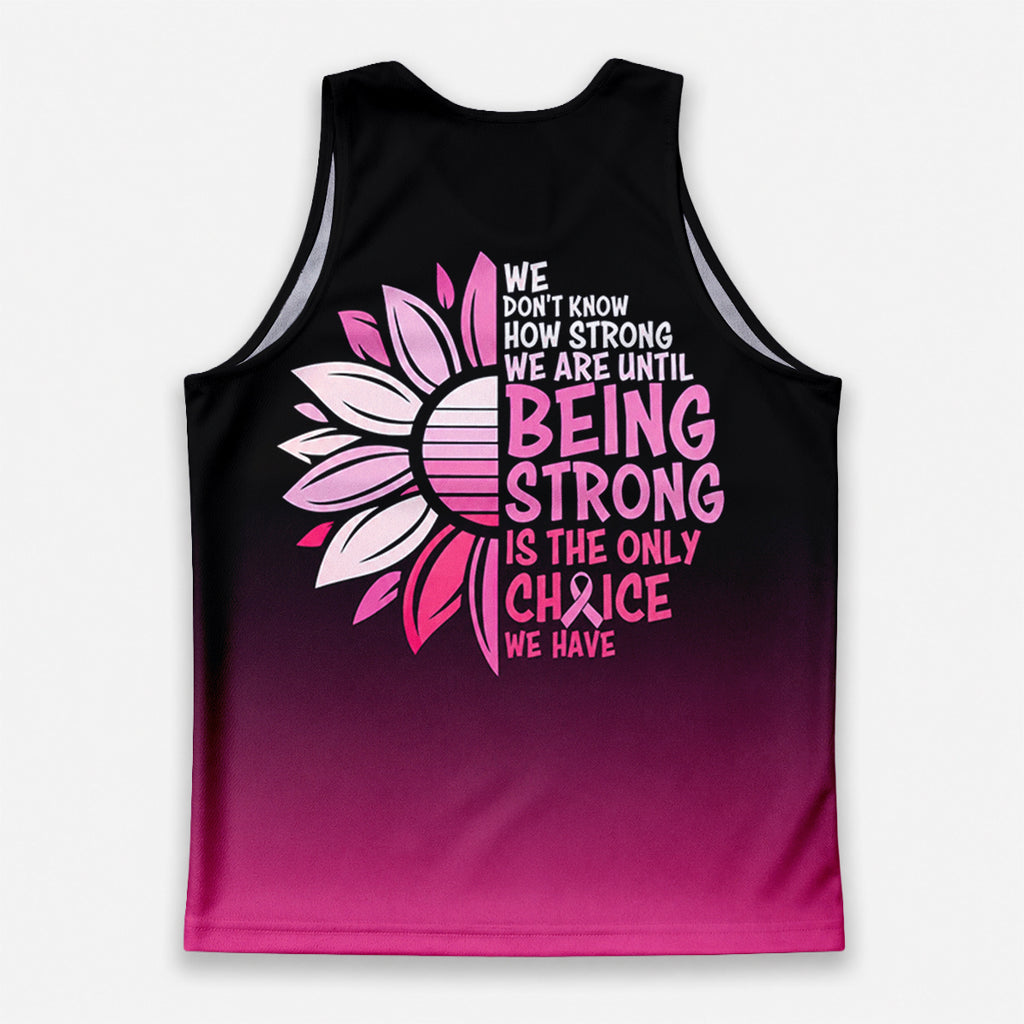 Cancer Fighter Running Tank Top Strong Pink Sunflower Running Singlet for Men and Women