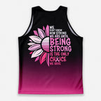 Cancer Fighter Running Tank Top Strong Pink Sunflower Running Singlet for Men and Women