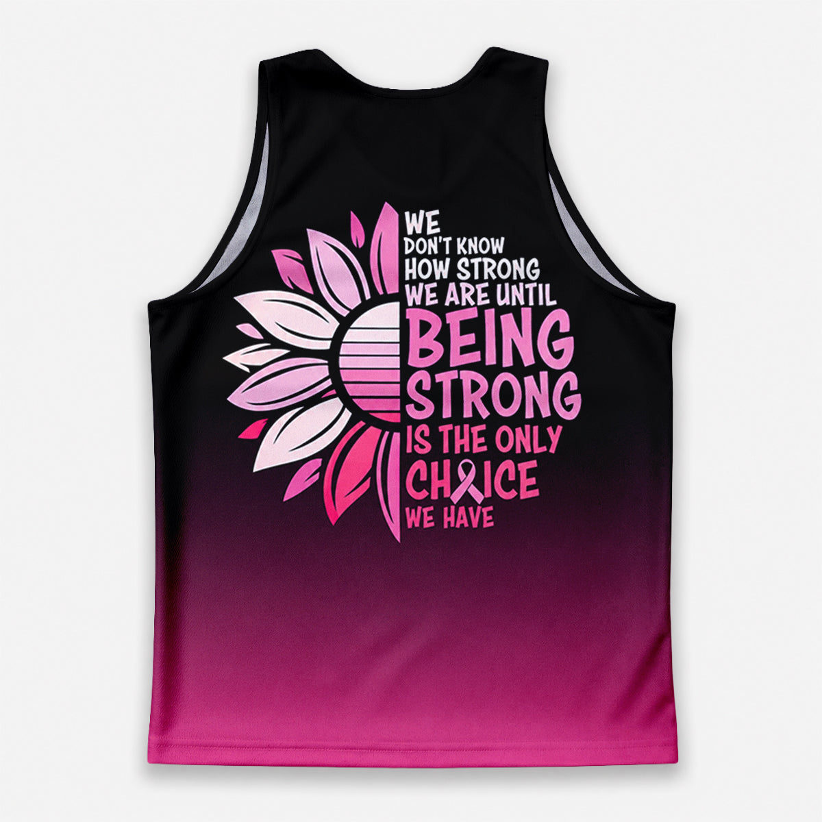 Cancer Fighter Running Tank Top Strong Pink Sunflower Running Singlet for Men and Women