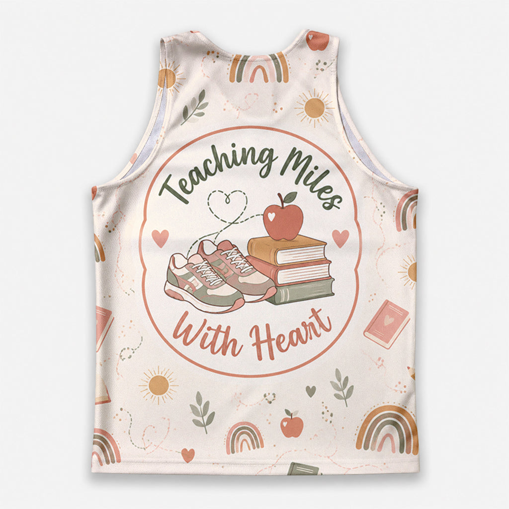 Teacher Running Tank Top Teaching Miles With Heart Tech Running Singlet