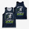 Funny Dad Running Tank Top Just Dad Fast Tech Singlet