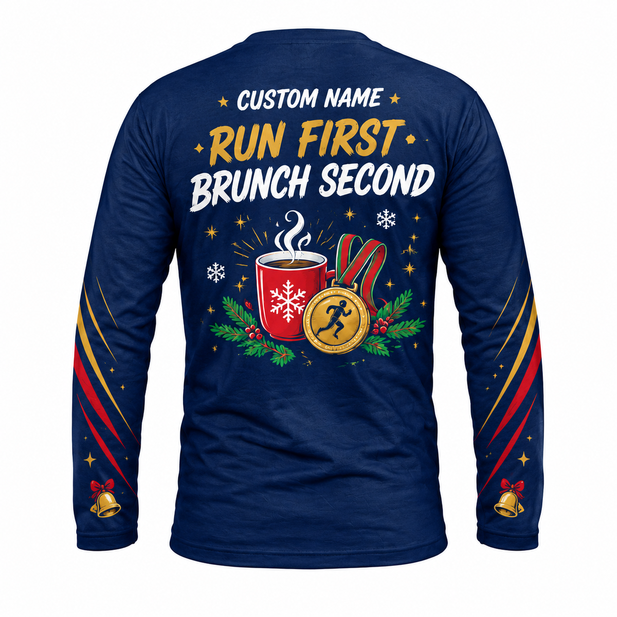 Custom Name Bells Before Breakfast Running Long Sleeve Shirt
