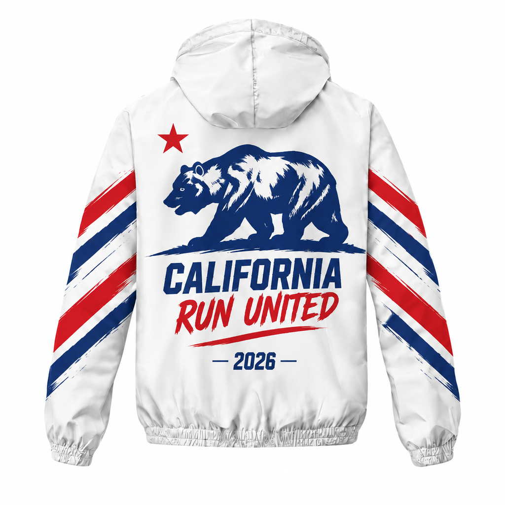 Custom Name Run California Flag Running Windbreaker Jacket