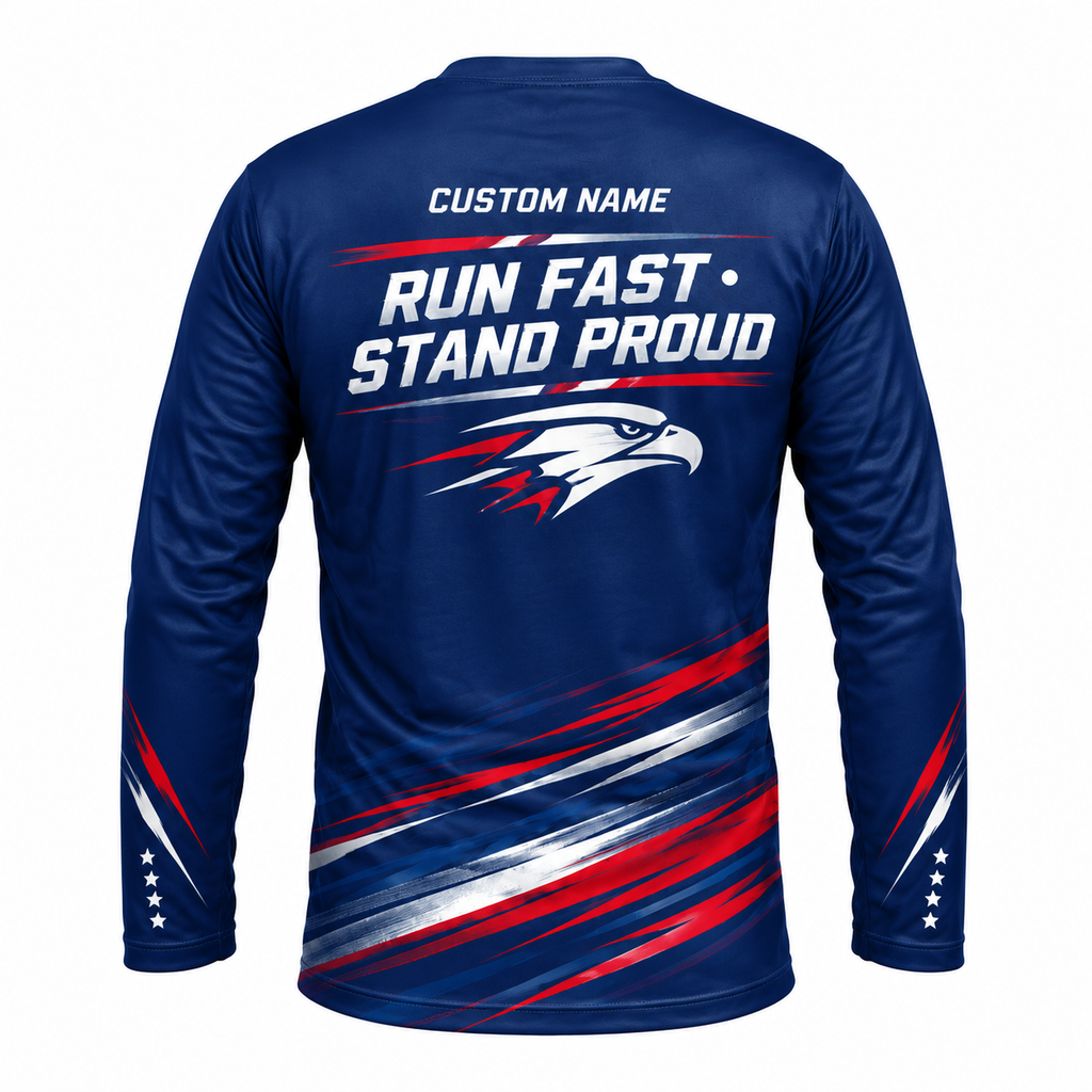 Custom Name State of Speed Running Long Sleeve Shirt