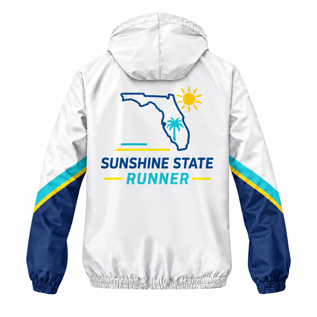 Custom Name Florida Minimal Sunshine Florida Running Windbreaker Jacket