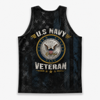 Veteran Running Tank Top - US Navy Veteran V10 Tech Singlet