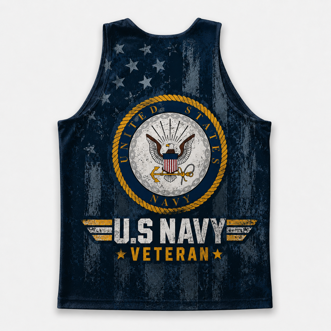 Veteran Running Tank Top - US Navy Veteran V6 Tech Singlet