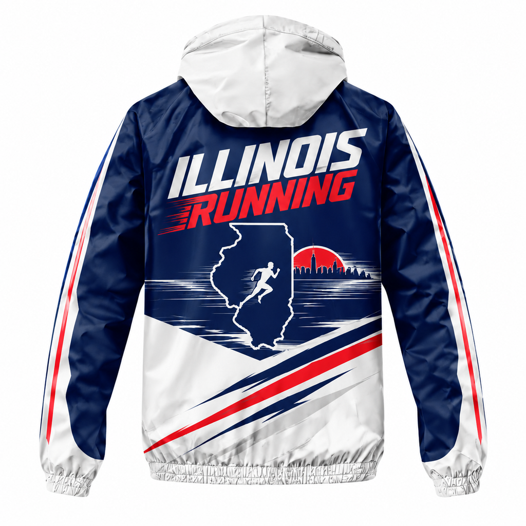 Custom Name Run Illinois Illinois Running Windbreaker Jacket