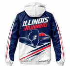 Custom Name Run Illinois Illinois Running Windbreaker Jacket