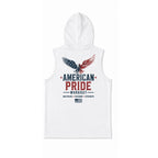 Built In America Men's Workout Hooded Tank Top