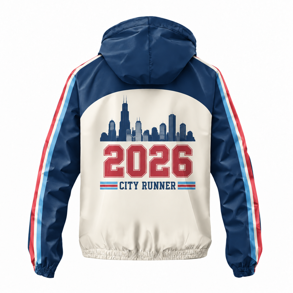 Custom Name Chicago Retro Track Running Windbreaker Jacket