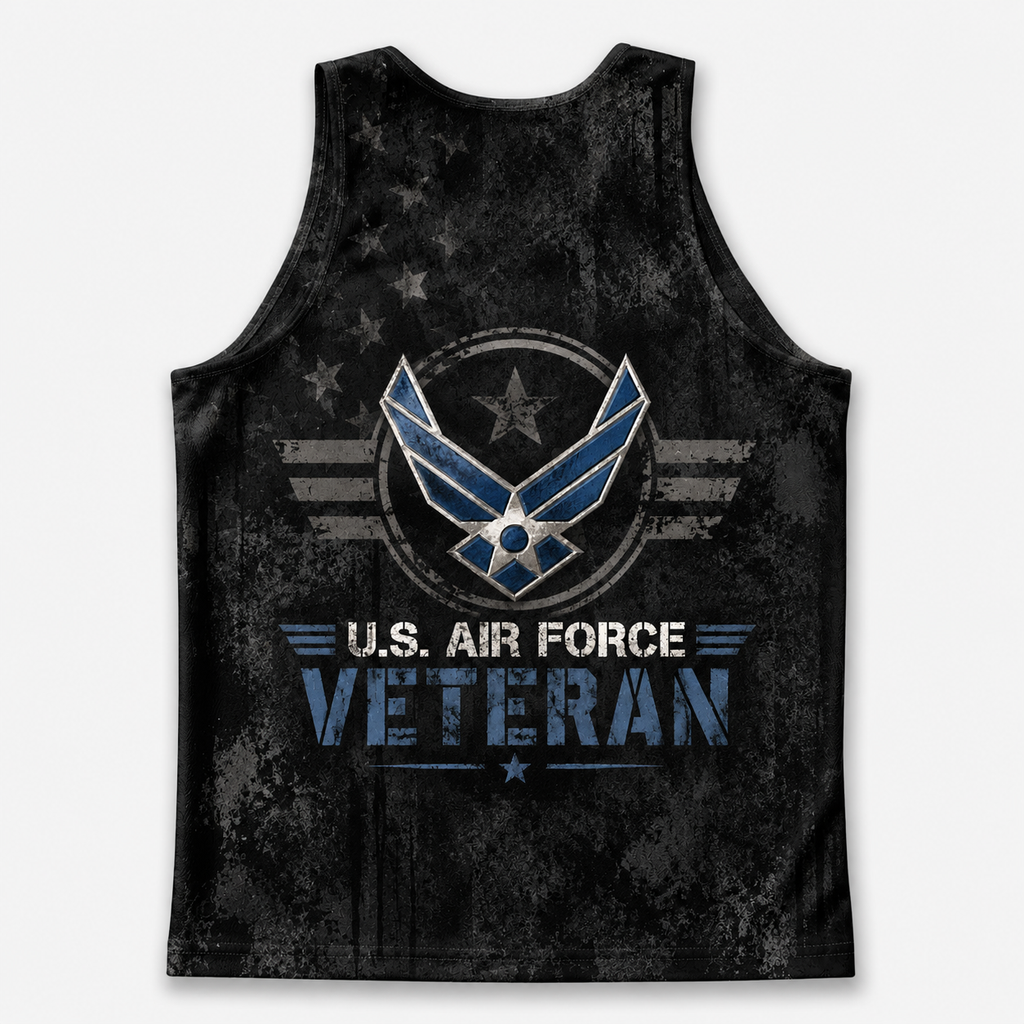 Veteran Running Tank Top - US Air Force Veteran V3 Tech Singlet