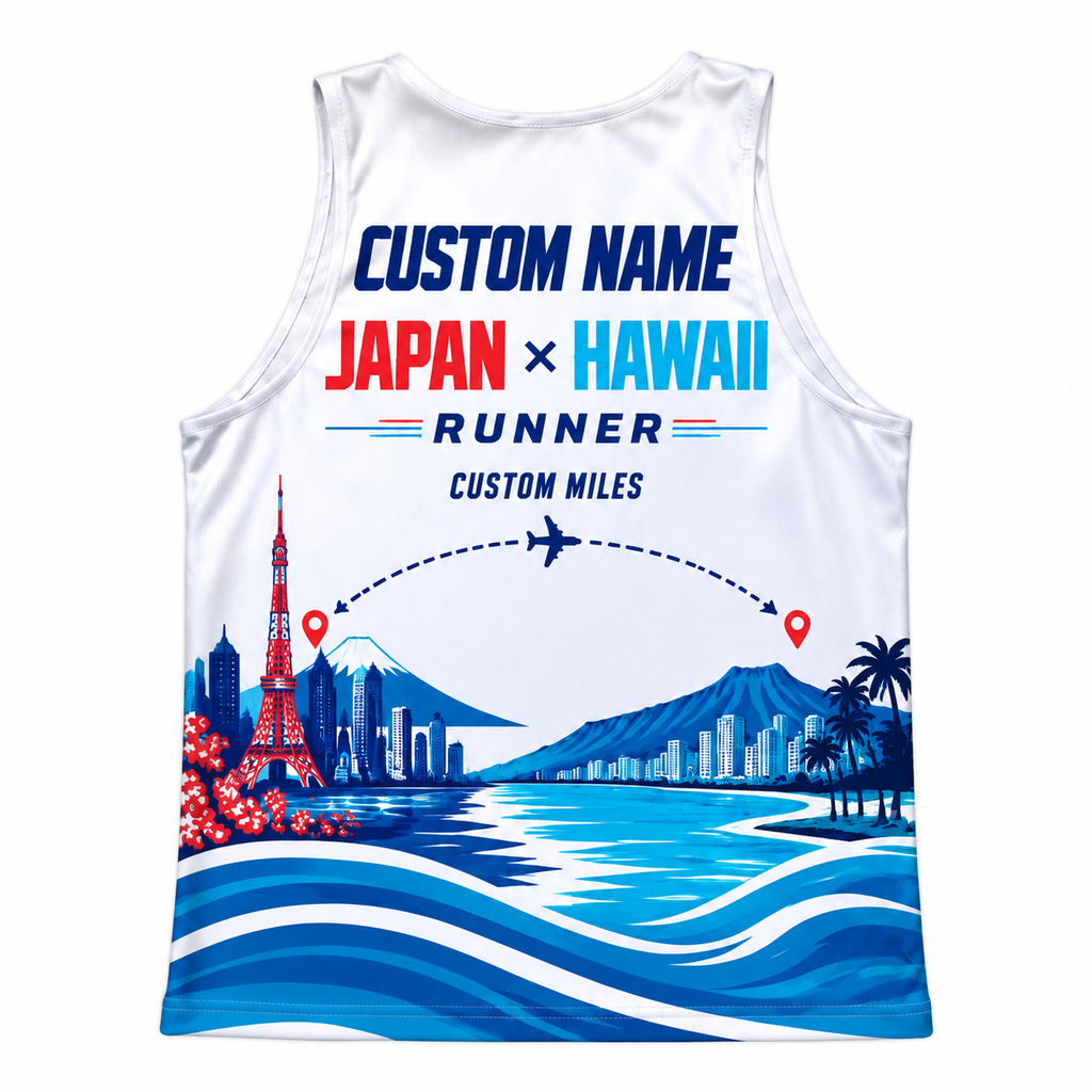 Custom Name Miles Tokyo to Honolulu Running Tank Top
