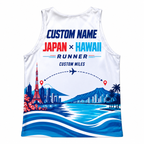 Custom Name Miles Tokyo to Honolulu Running Tank Top