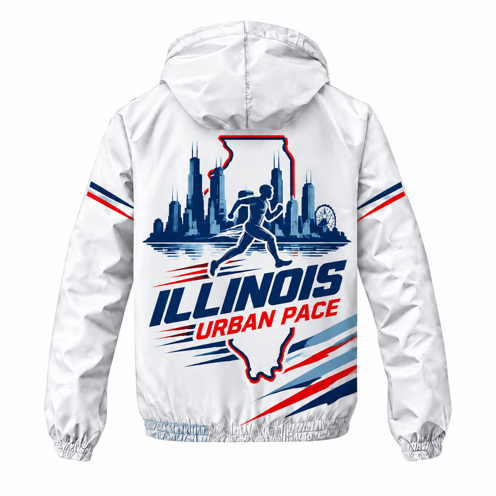 Custom Name Illinois Urban Pace Illinois Running Windbreaker Jacket