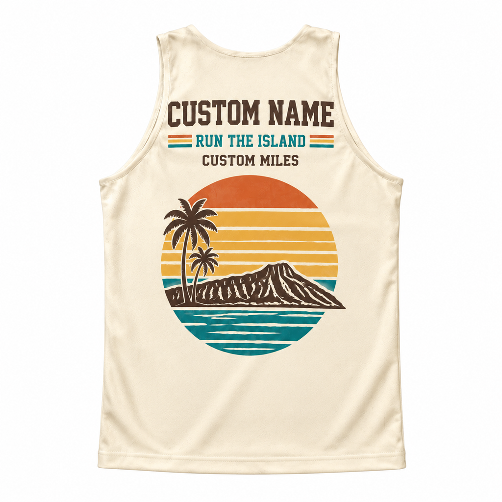 Custom Name Miles Aloha Retro Racing Running Tank Top