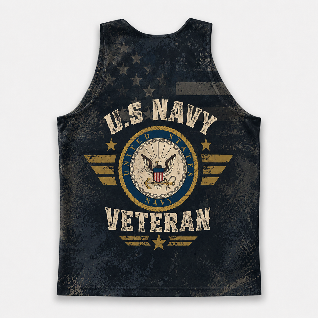 Veteran Running Tank Top - US Navy Veteran V7 Tech Singlet