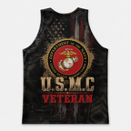 Veteran Running Tank Top - US Marine Corps Veteran V8 Tech Singlet