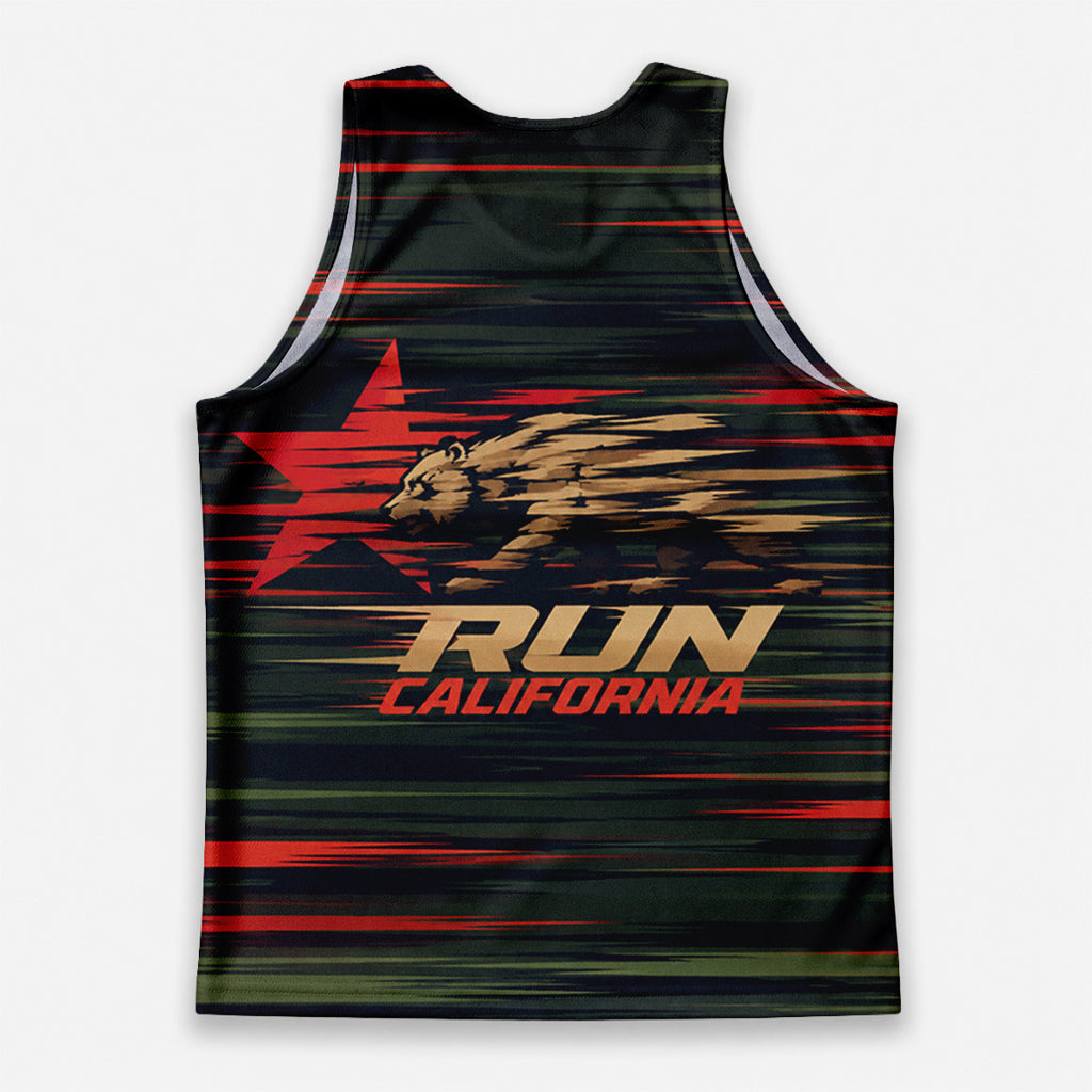 Cali Flag Speed Lines California State Running Tank Top