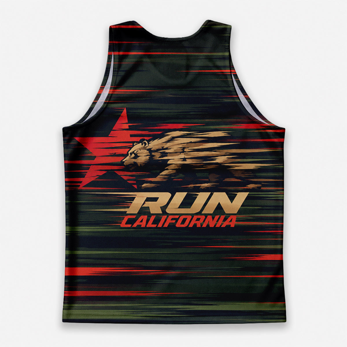 Cali Flag Speed Lines California State Running Tank Top