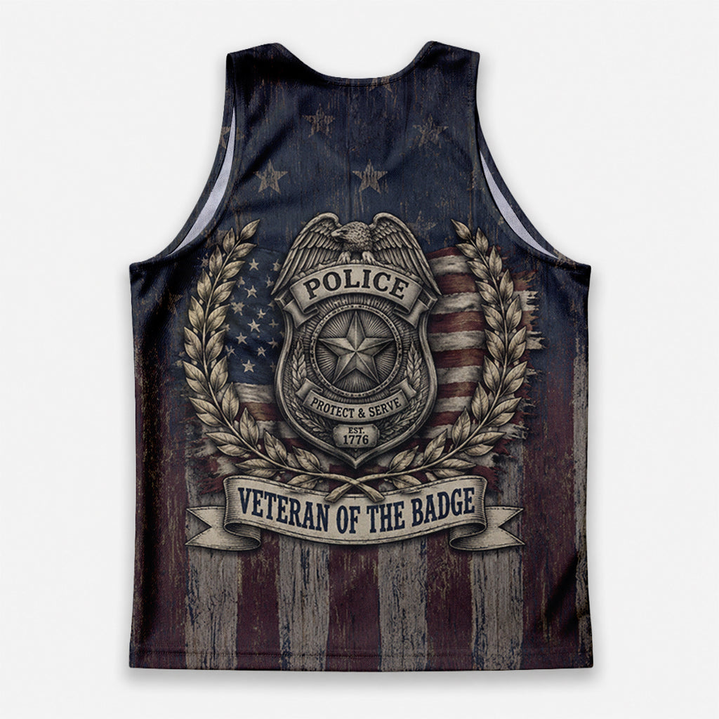 Men's Running Tank Top Police Veteran Of The Badge Running Singlet