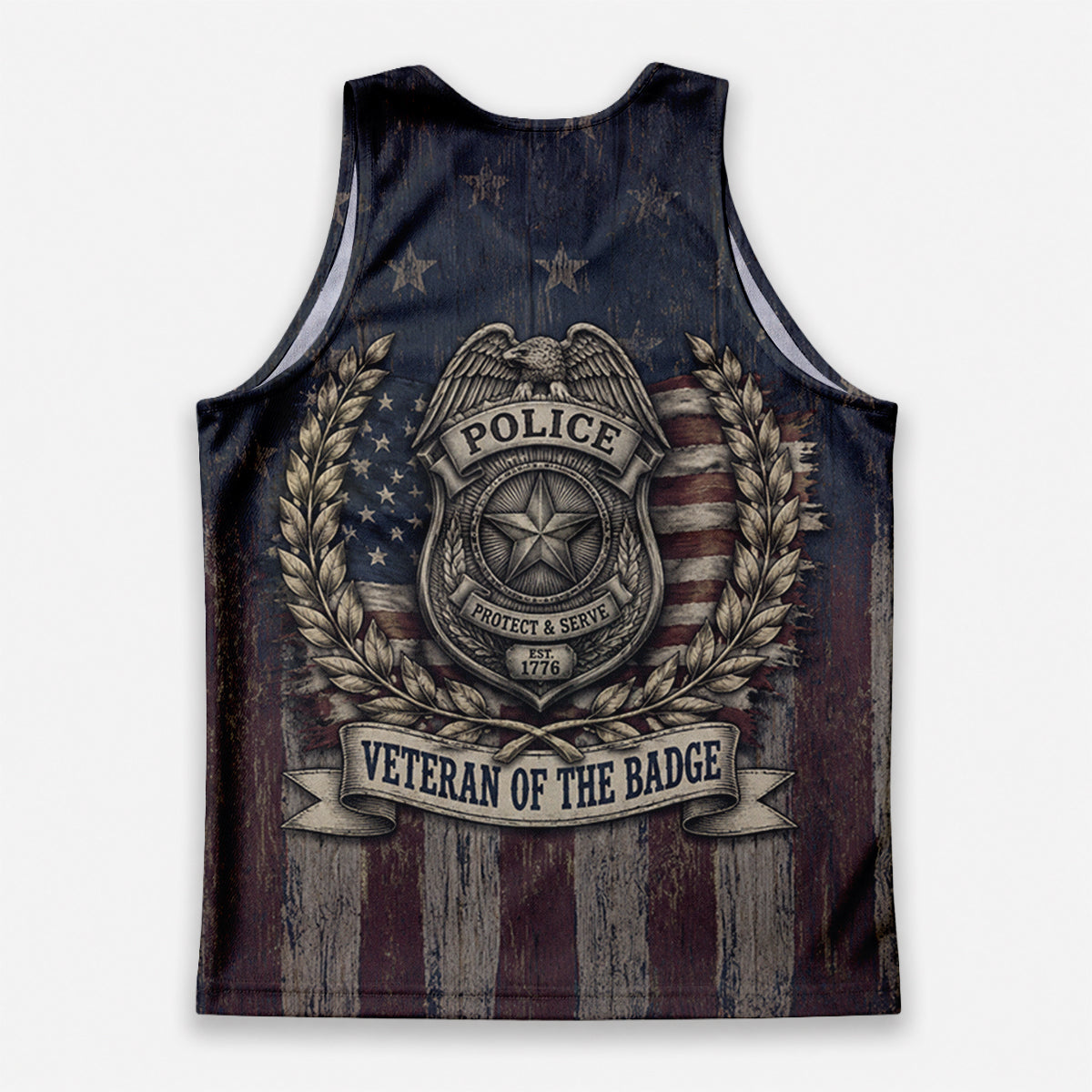 Men's Running Tank Top Police Veteran Of The Badge Running Singlet