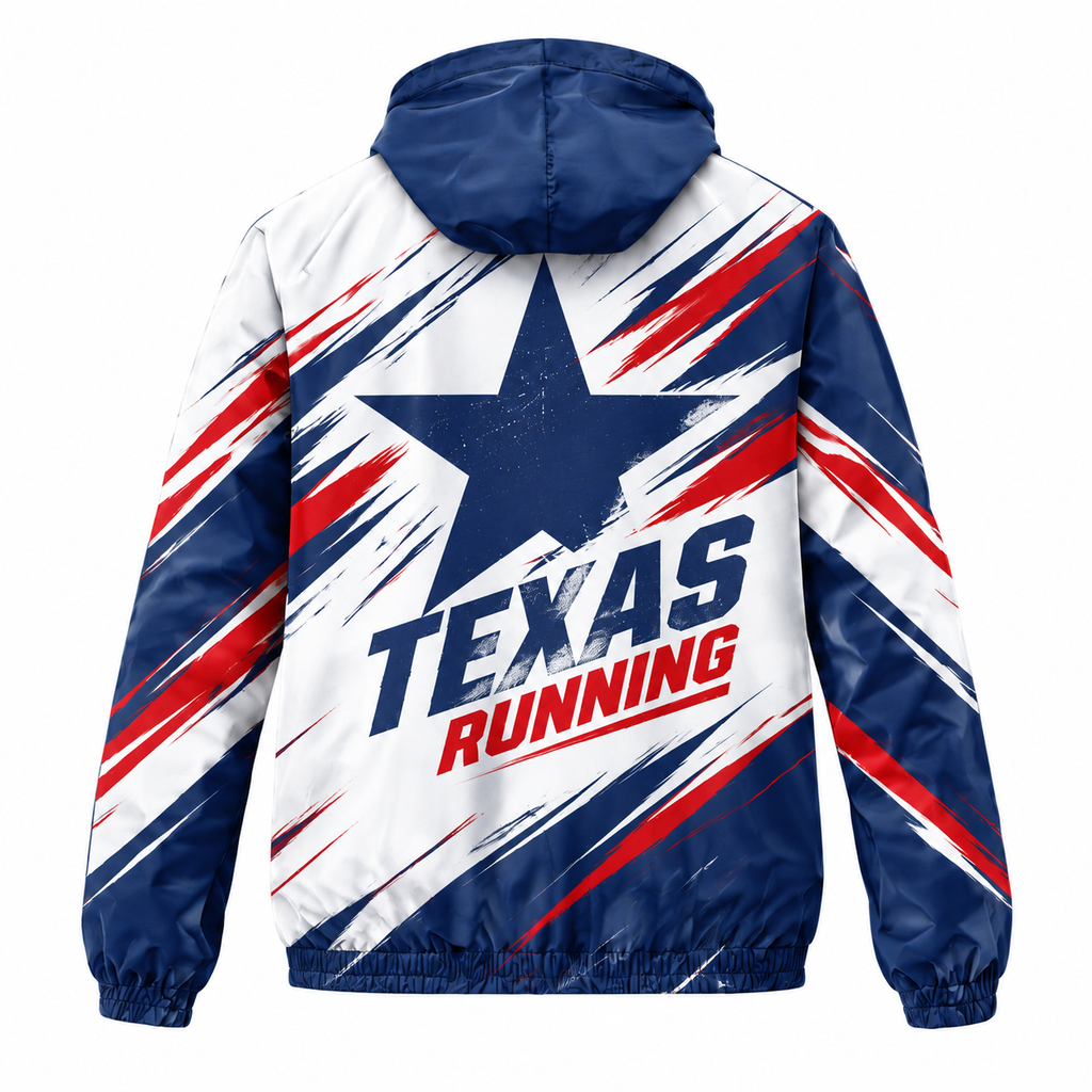 Custom Name Lone Star Republic Pace Running Windbreaker Jacket