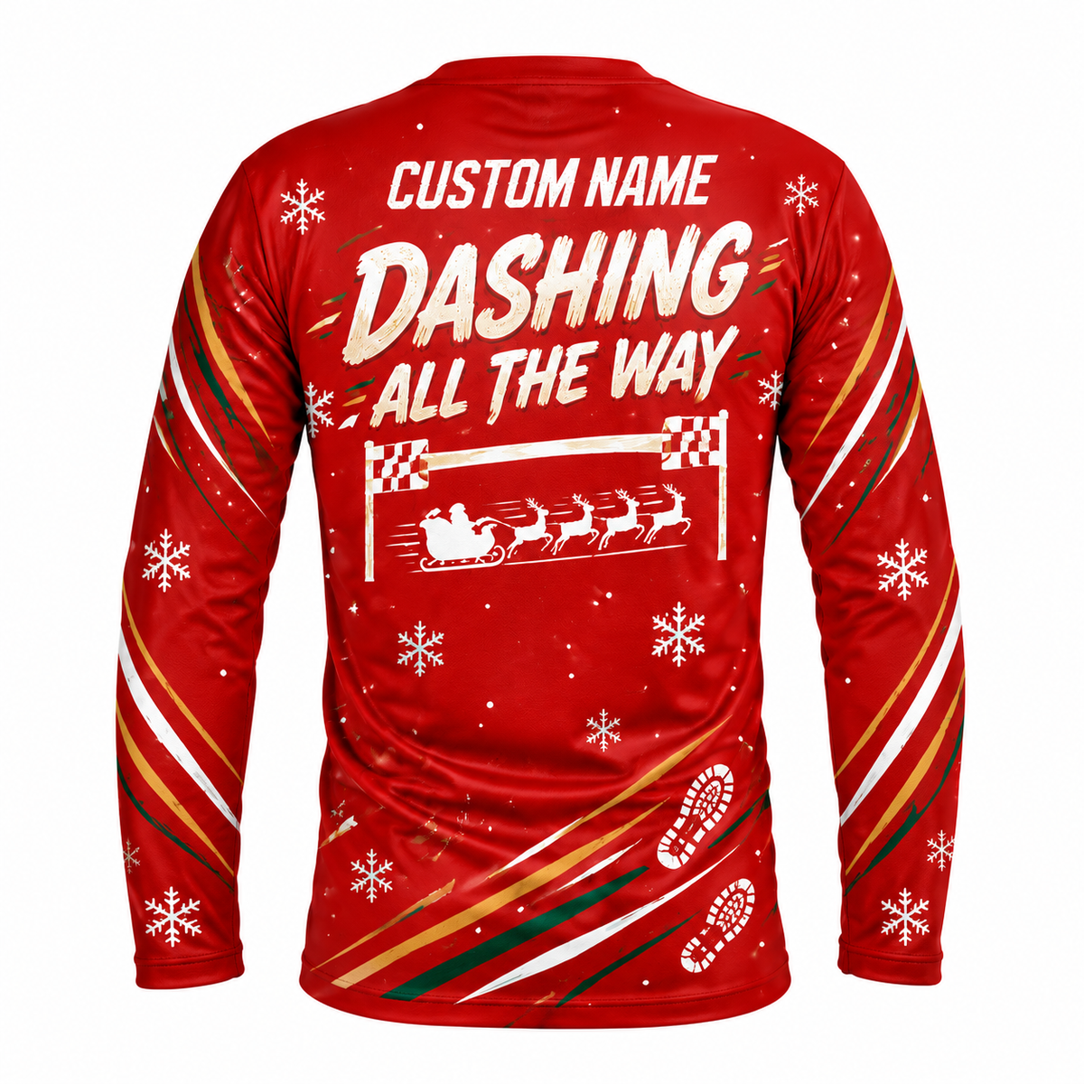 Custom Name Sleigh My 5K Running Long Sleeve Shirt