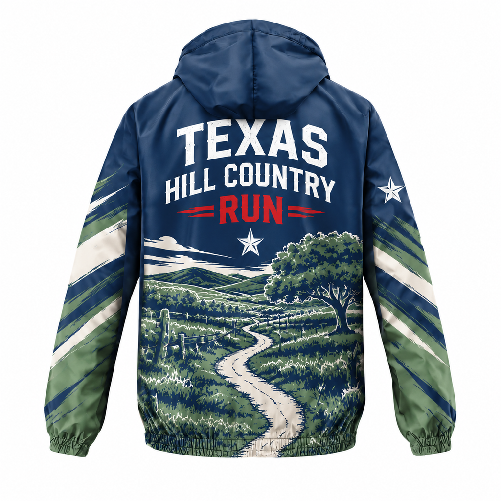 Custom Name Texas Hill Country Run Running Windbreaker Jacket