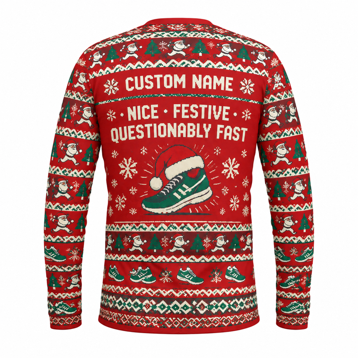 Custom Name Santa’s Slow List Running Long Sleeve Shirt