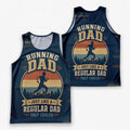 Funny Dad Running Tank Top Like Regular Dad Only Cooler Tech Singlet V2