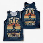 Funny Dad Running Tank Top Like Regular Dad Only Cooler Tech Singlet V2
