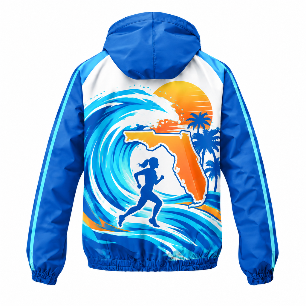 Custom Name Florida Ocean Pace Florida Running Windbreaker Jacket