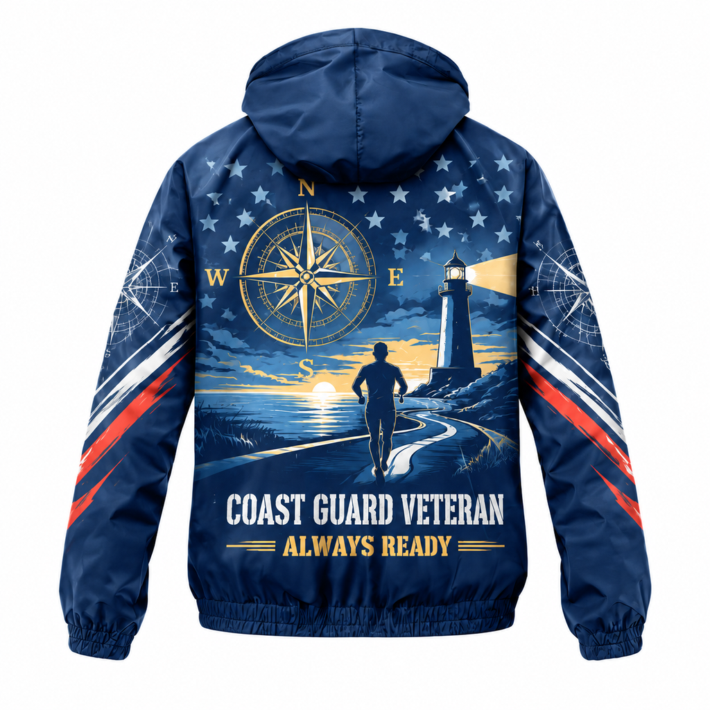 Custom Name Coast Guard Semper Paratus Runner Running Windbreaker Jacket