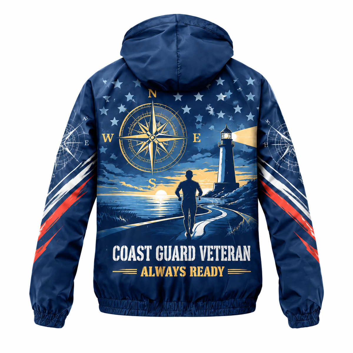 Custom Name Coast Guard Semper Paratus Runner Running Windbreaker Jacket