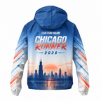 Custom Name Chicago Sunrise Run Running Windbreaker Jacket