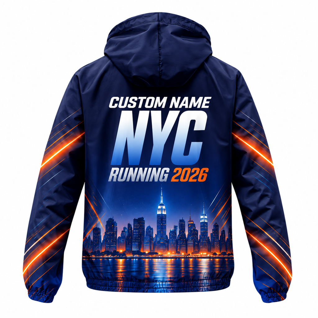 Custom Name NYC Midnight Race Running Windbreaker Jacket