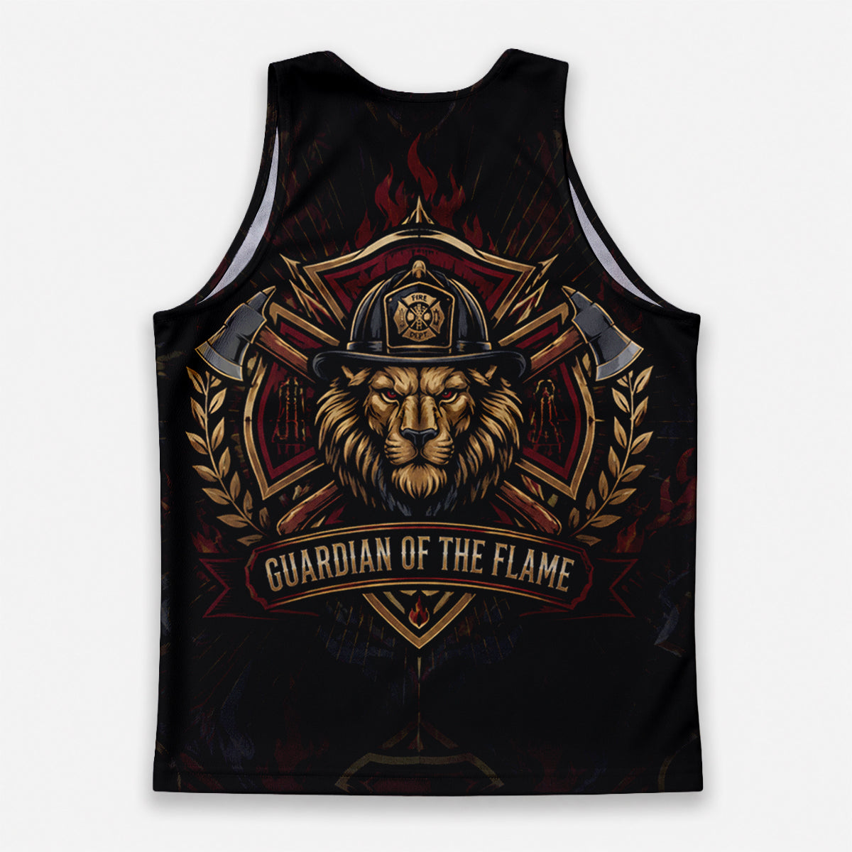Men's Running Tank Top Firefighter Guardian Of The Flame Running Singlet V3