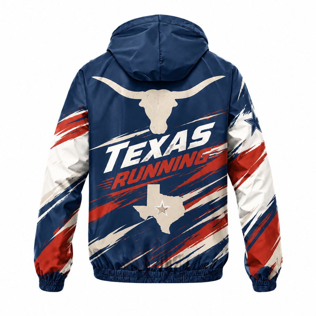 Custom Name Longhorn Pace Running Windbreaker Jacket