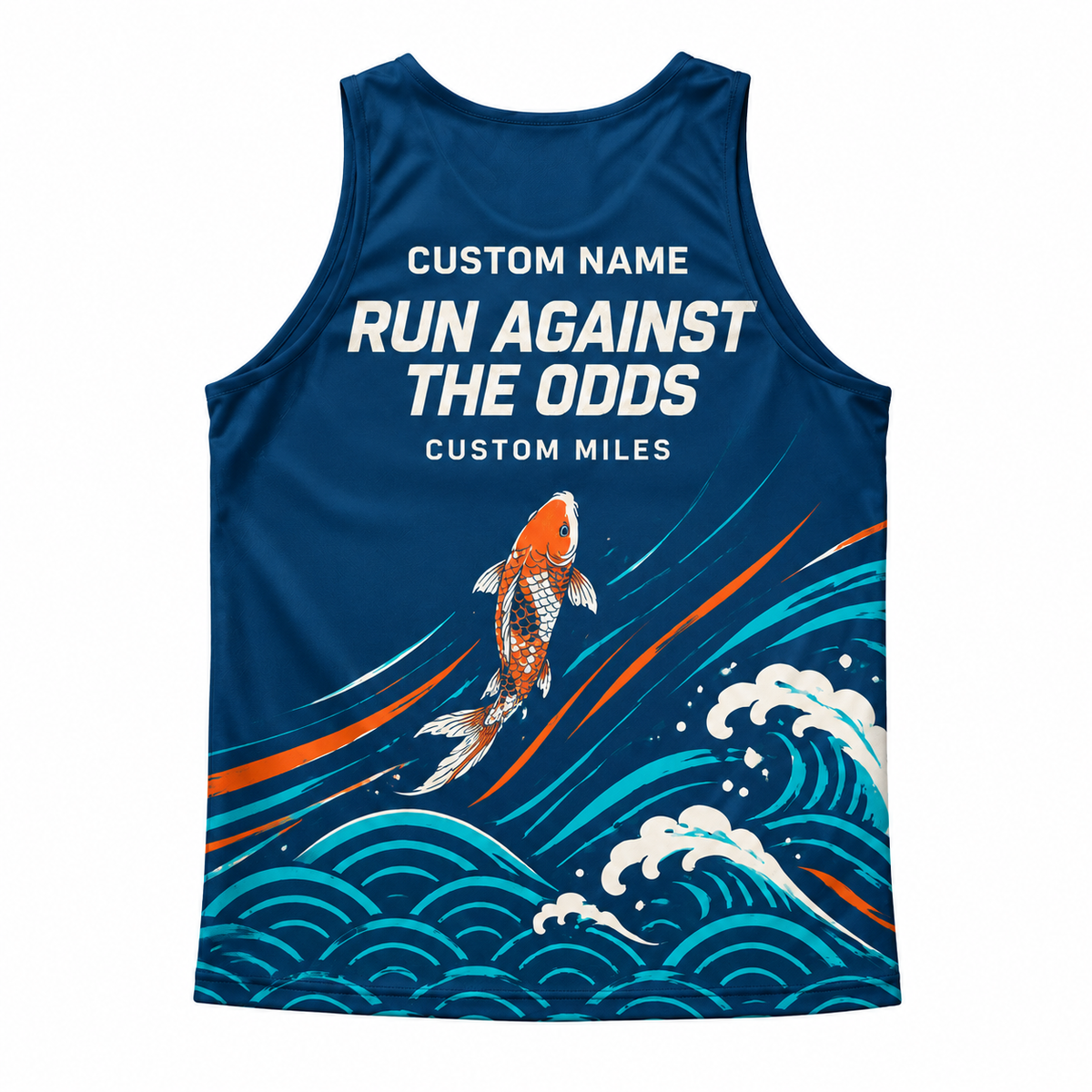 Custom Name Miles Koi Wave Aloha Running Tank Top