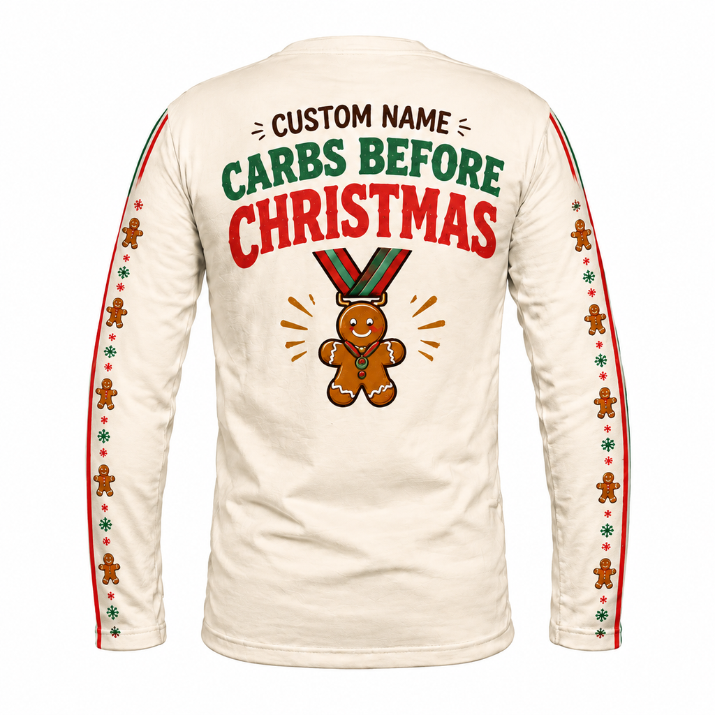Custom Name Fueled by Cookies Running Long Sleeve Shirt
