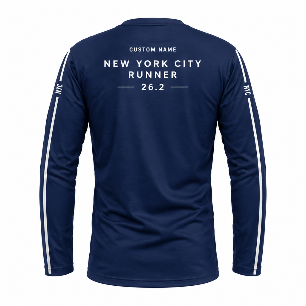 Custom Name NYC Minimal Performance Running Long Sleeve Shirt