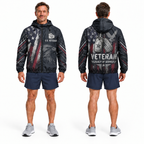 Custom Name Veteran Legacy Dog Tags Running Windbreaker Jacket