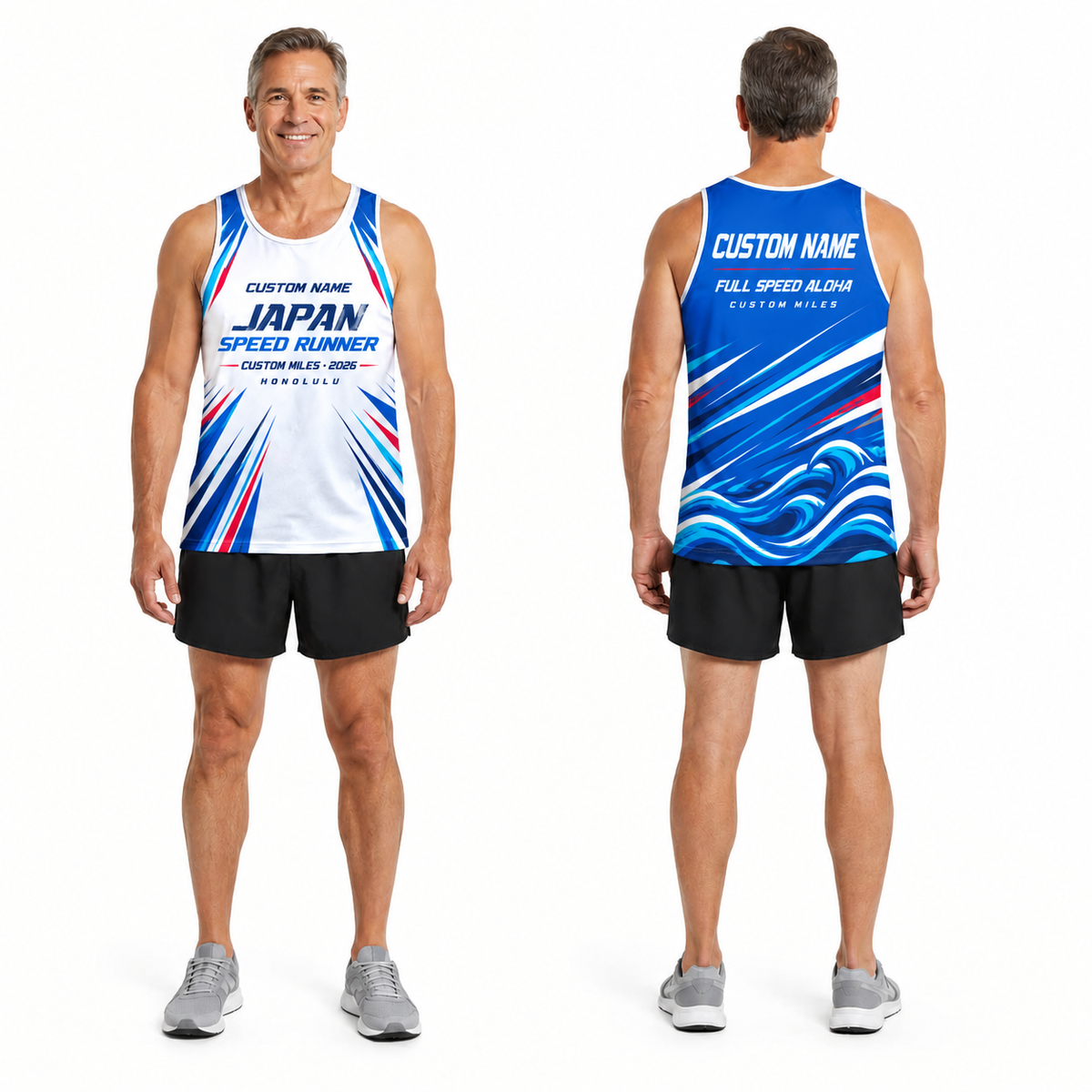 Custom Name Miles Shinkansen Speed Runner Running Tank Top
