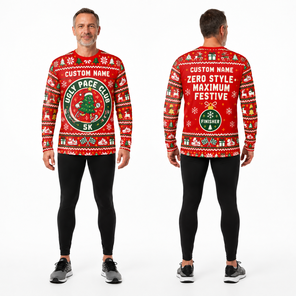 Custom Name Ugly Pace Club Running Long Sleeve Shirt