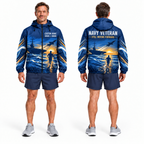 Custom Name Navy Carrier Runner Running Windbreaker Jacket