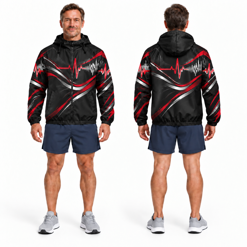 Custom Name State Pulse & Rhythm Running Windbreaker Jacket