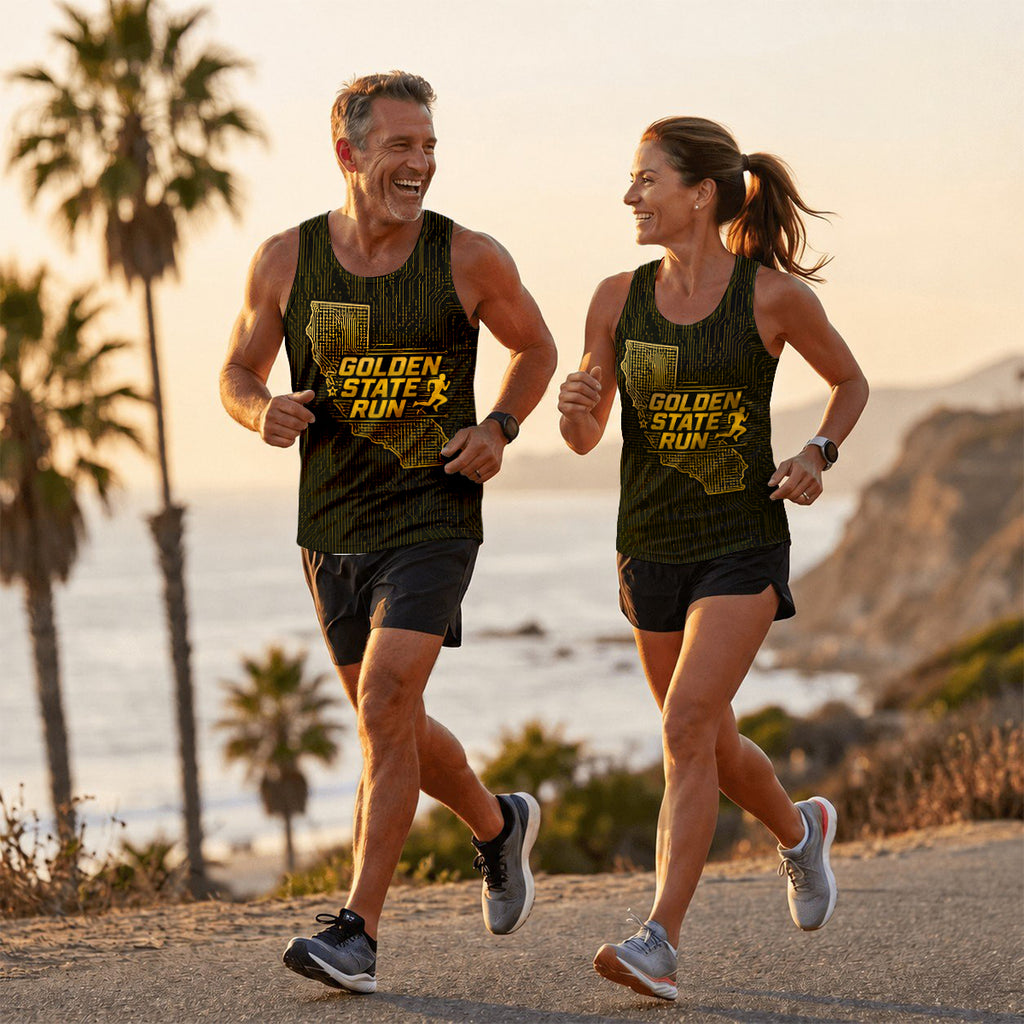Golden State Map California State Running Tank Top